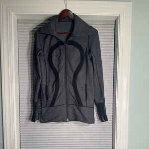 Lululemon grey full zip hoodie with collar size 8